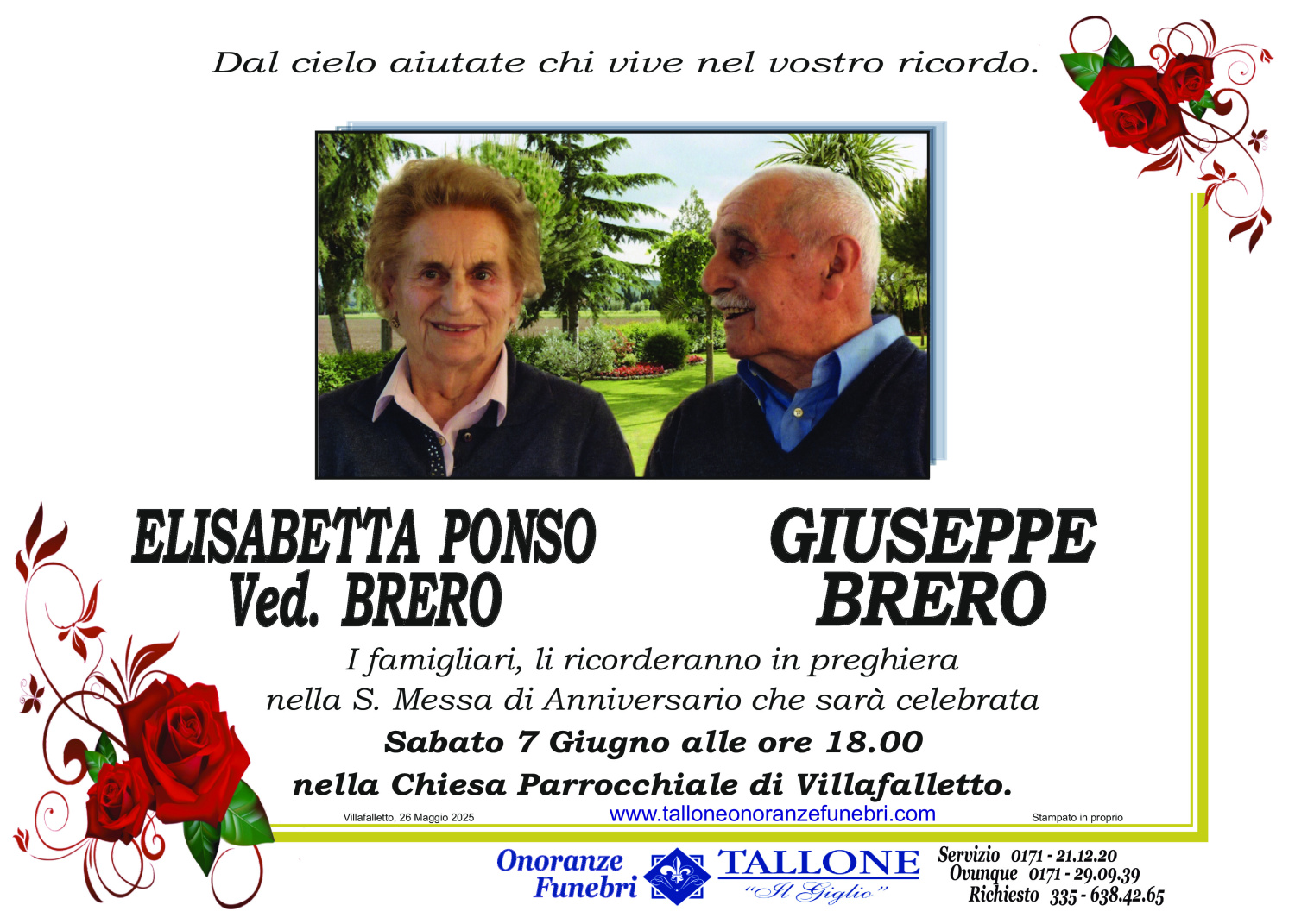 Elisabetta Ponso Ved. Brero Giuseppe Brero